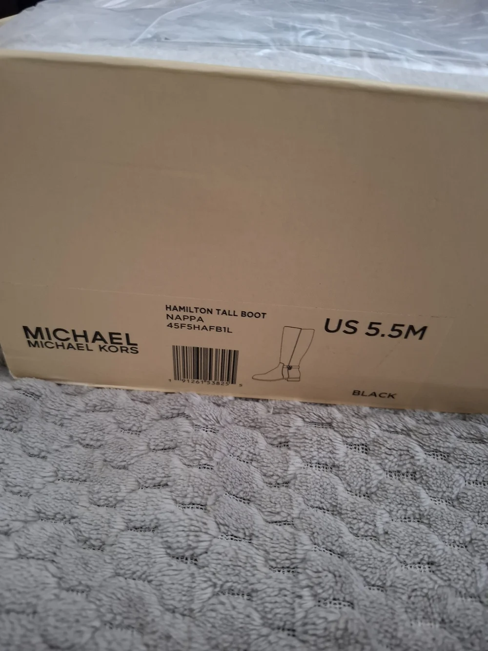 Michael Kors Hamilton Black Leather Tall Boots Size 5.5M